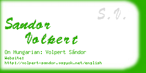 sandor volpert business card